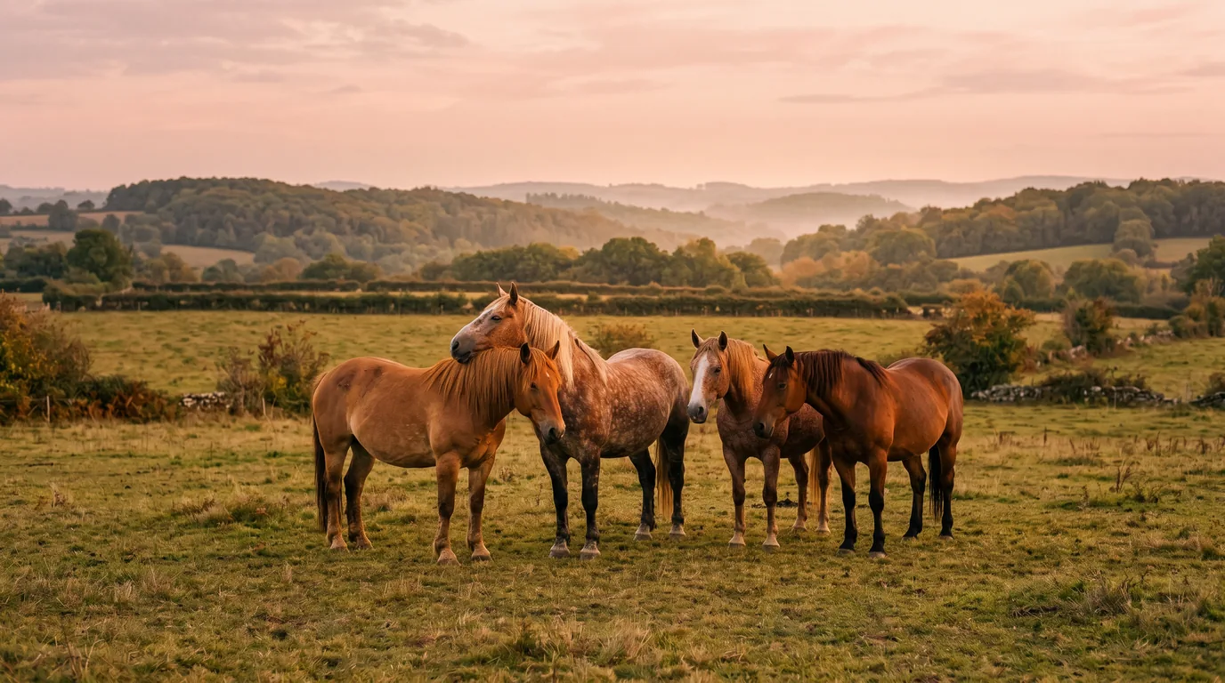 Les chevaux du Equ'Idée Coaching en liberté, Dordogne